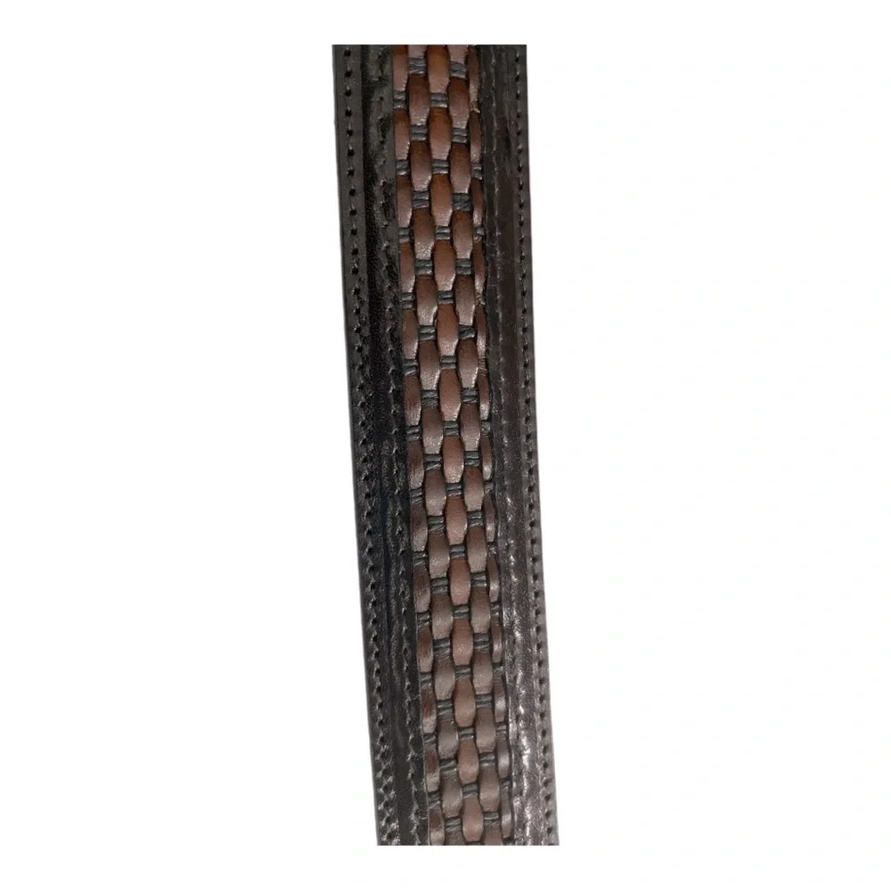 Johnston & Murphy Aniline Kipskin Shoulders Brown Leather Belt 5 Holes Size 34